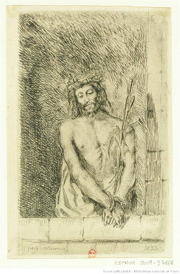 Delacroix - Le Christ au roseau, 2e état, btv1b10029886d