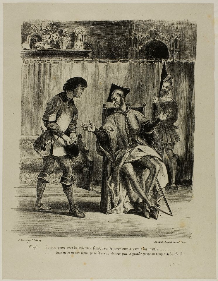 Delacroix - Mephistopheles Receiving the Student, from Faust, 1955.1102.7