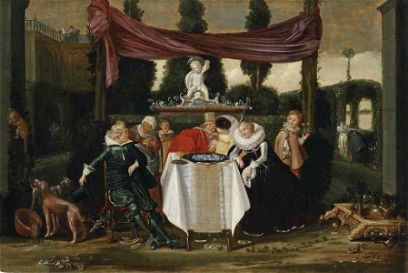 Dirck hals a merry company on a terrace d5800652g
