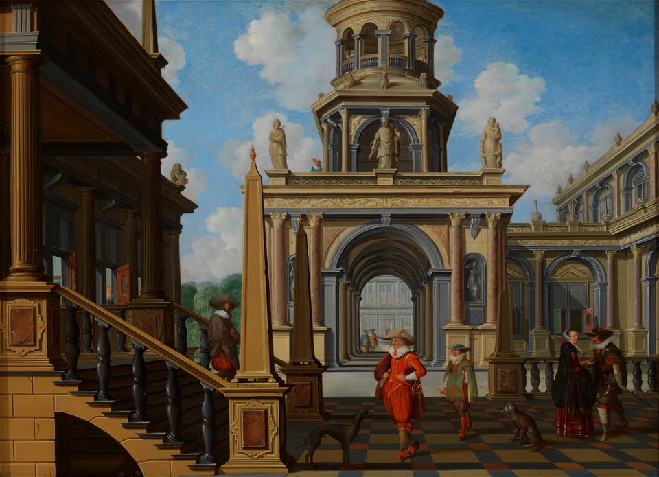Dirck van Delen - Architectural Scene, A Palace Court - 67.102 - Rhode Island School of Design Museum