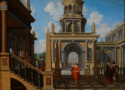Dirck van Delen - Architectural Scene, A Palace Court - 67.102 - Rhode Island School of Design Museum