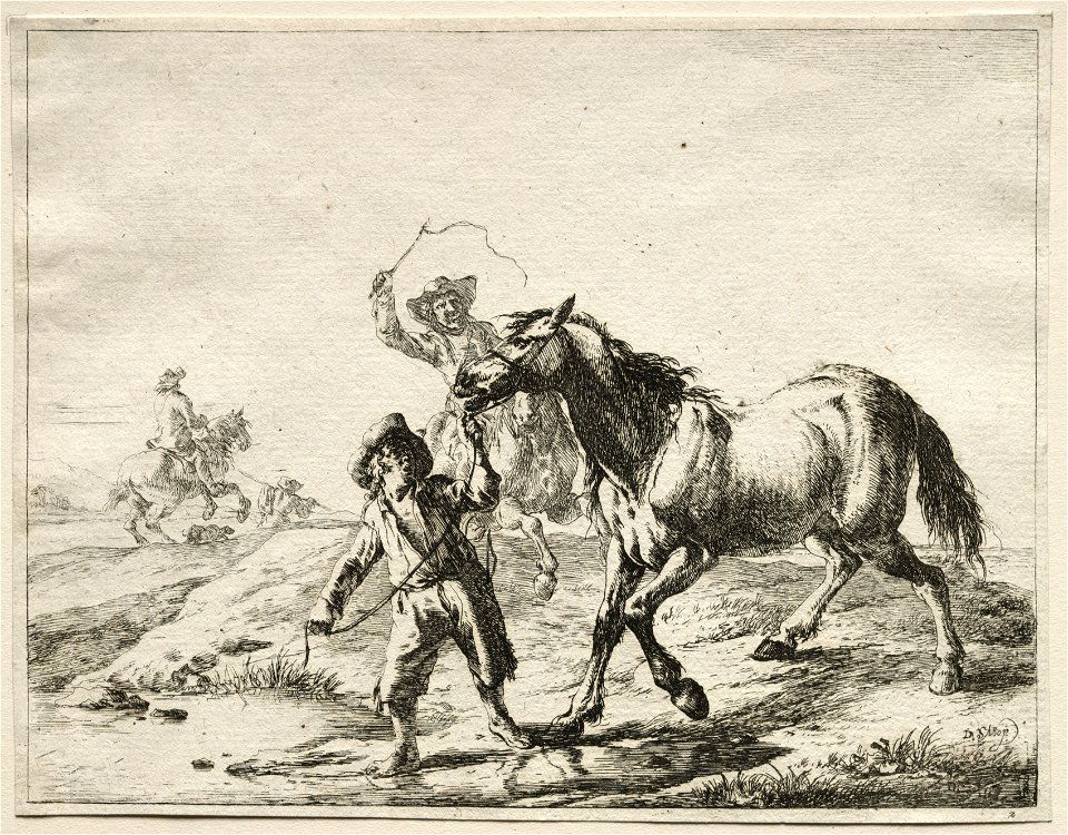 Dirck Stoop (Dutch, c. 1618-1681) - A boy taking a horse to drink - 1943.619 - Cleveland Museum of Art