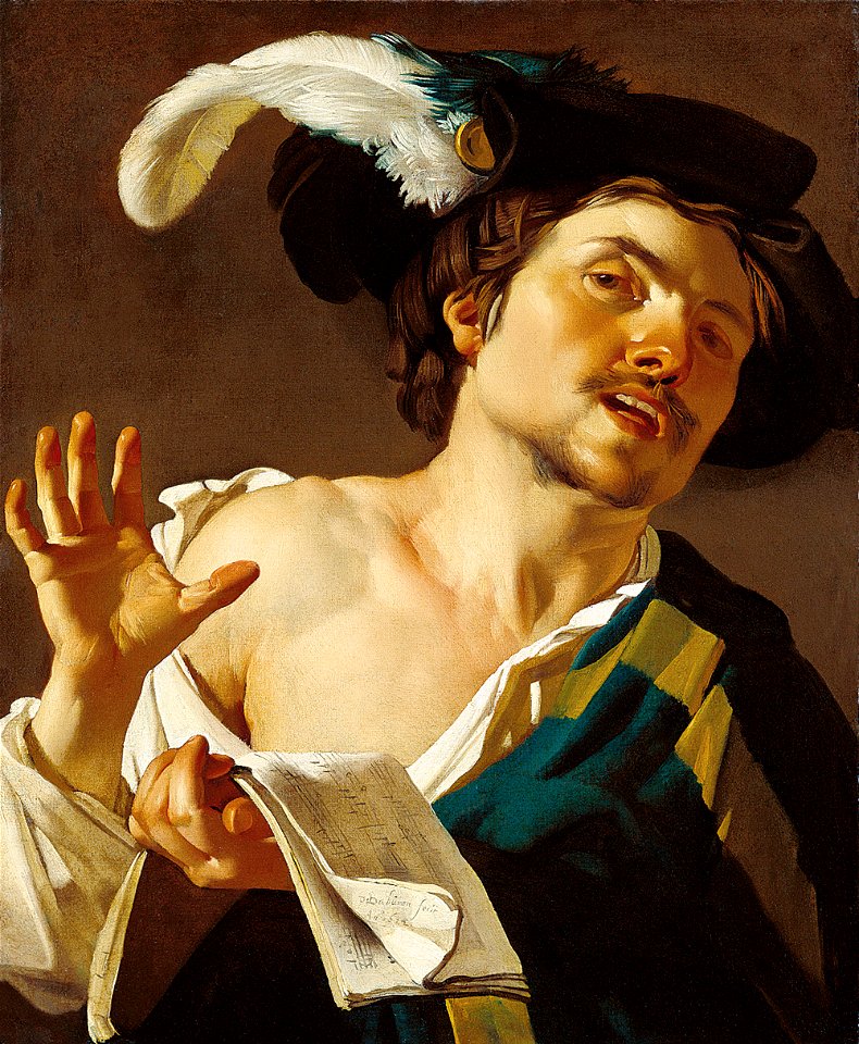 Dirck van Baburen - Young Man Singing - Google Art Project
