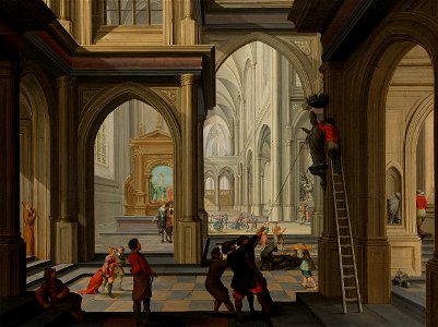 Dirck van Delen - Beeldenstorm in een kerk