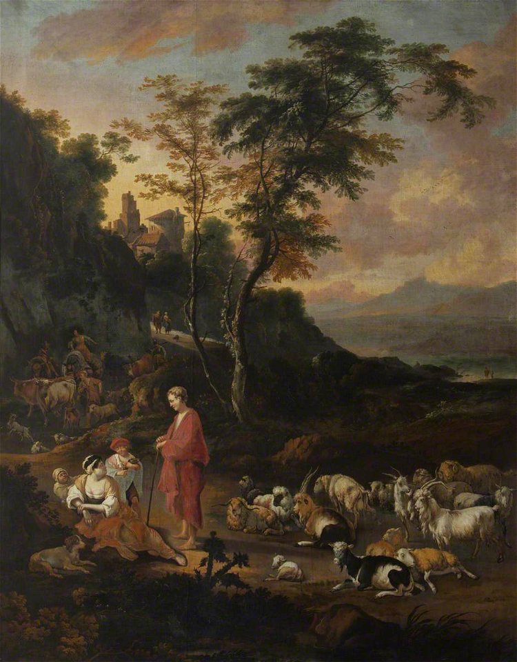 Dirck van den Bergen (1645^-1690) (attributed to) - Shepherd and Shepherdess in a Landscape - 653193 - National Trust