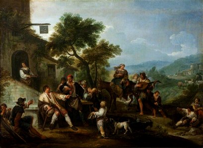 Dirk Helmbreker (1633-1696) - Peasants Merry-Making before an Inn - 108889 - National Trust