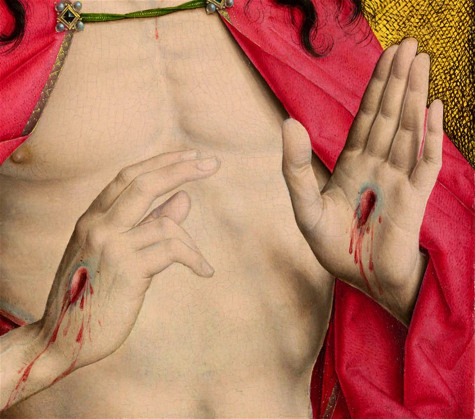 Dirk Bouts Christ Crowned With Thorns - hand detail