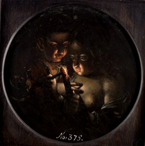 Dirk de Quade van Ravesteyn - Knabe und Mädchen, eine Kerze anzündend - GG 5689 - Kunsthistorisches Museum