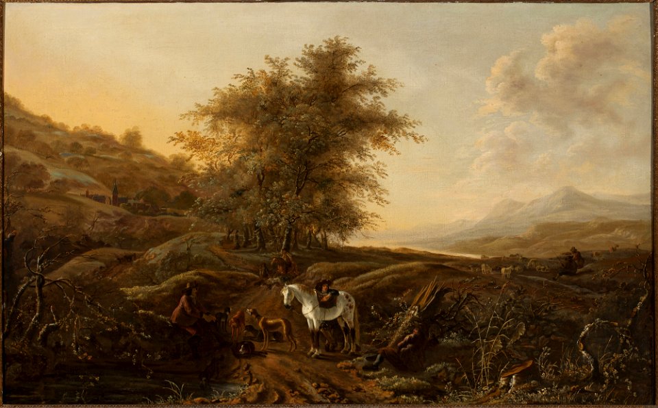 Dirk Stoop - Landscape with hunters - M.Ob.1884 MNW - National Museum in Warsaw