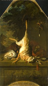 Dirk Valkenburg Still life with dead Hare and Partridges 1717