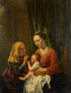 Dirk van hoogstraten - maria met kind en st anna