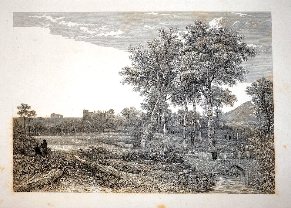 Dirlton castle open etching by William Miller after Rev J Thomson