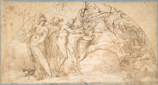 Disegno preparatorio Perseo e Medusa