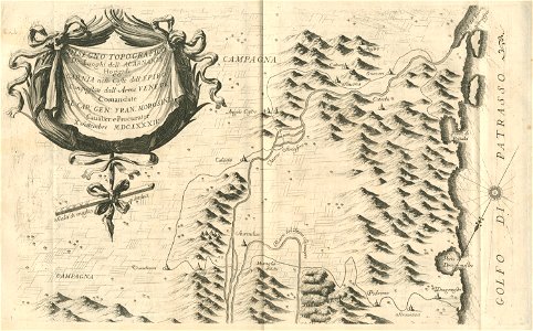 Disegno topograficode luoghi dell'Acarnania hoggidi Carnia nelle coste dell'Epiro conquistati dall'Armi Venete comandate - Coronelli Vincenzo - 1687