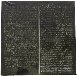 Disasagan, skrifttavla med text på svenska och latin (Lorenz Wolter) - Nationalmuseum - 131885