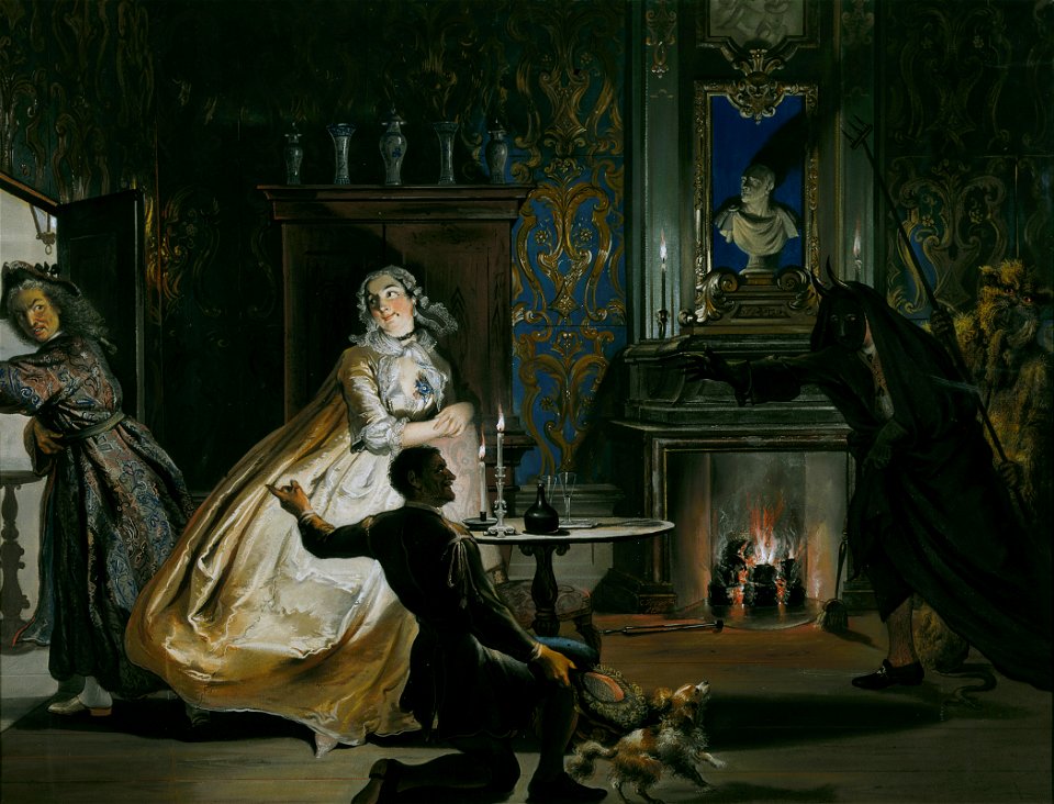 Disguised, Godefroy and his Servant Put Captain Ulrich to Flight by Cornelis Troost Mauritshuis 184