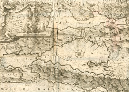 Disegno topografico del Canale di Cattaro descritto dal Padre Coronelli in Venezia l'anno MDCLXXXVIII - Coronelli Vincenzo - 1688