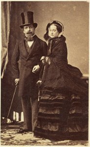 Disderi, Adolphe Eugène (1819-1890) - French emperor Napoléon III and his wife Eugenie - 1865. Free illustration for personal and commercial use.