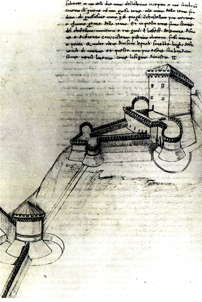 Disegno Torrione e Rocca Cagli Francesco di Giorgio Martini