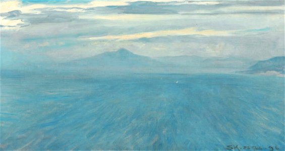 Diset blåt hav. Vesuv i baggrunden (Krøyer)