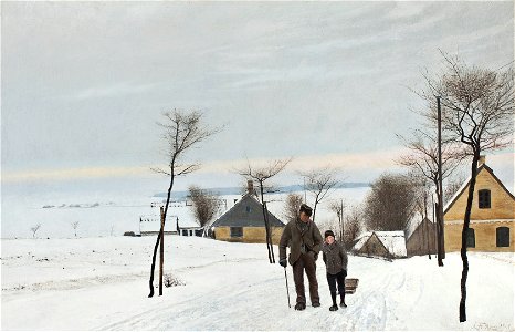 Diset vinterdag i Vinderød, 1901, olie på lærred, 77 x 118,5 cm, Fuglsang Kunstmuseum