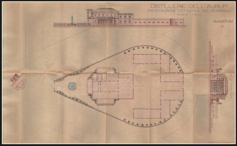 Distilleria Aurum, planimetria stabilimento, Pescara 1938 - san dl SAN IMG-00003395