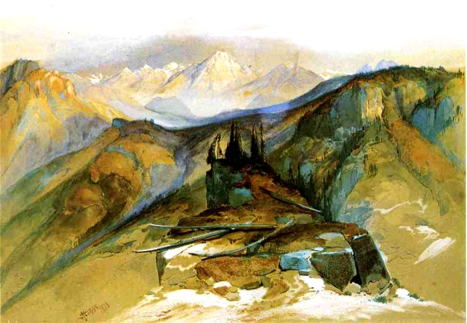 Distant Peaks Thomas Moran 1873
