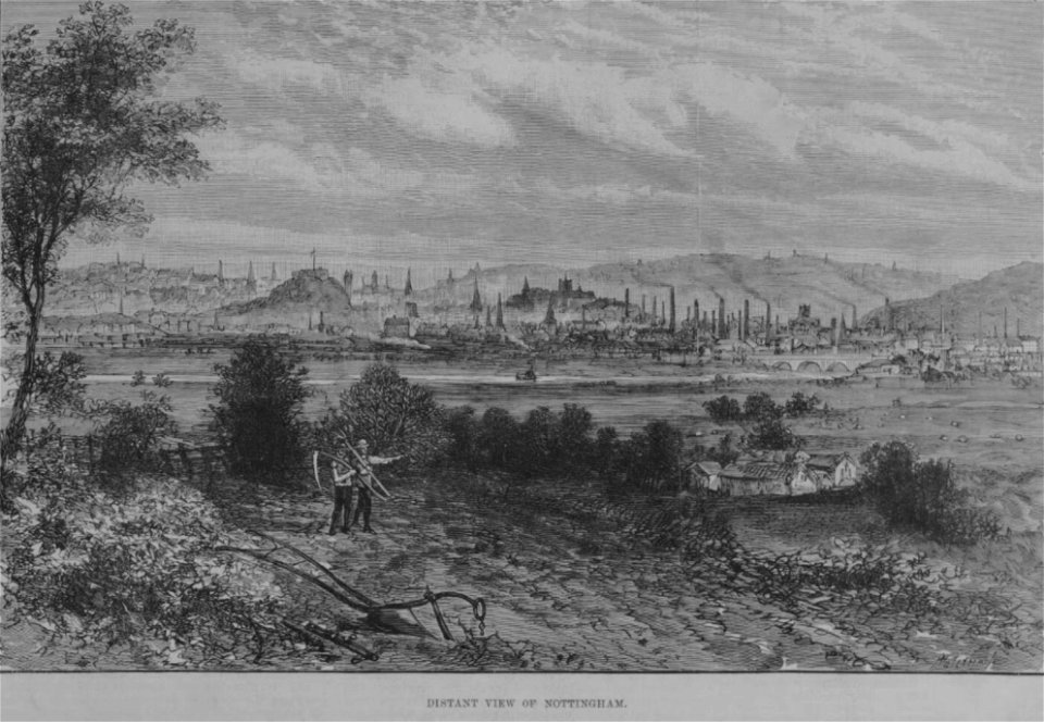 Distant view of Nottingham
