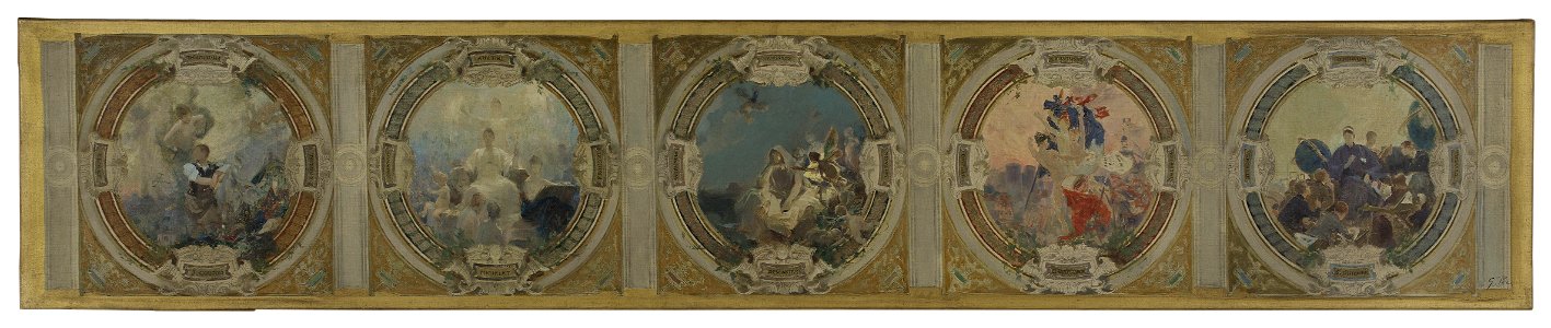 Dit) Georges-Picard (Georges Picard - Esquisse pour la galerie Lobau de l'Hôtel de Ville de Paris , L'Art. L'Histoire. La Philosophie. La - PPP4211 - Musée des Beaux-Arts de la ville de Paris