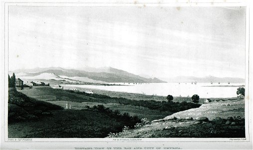 Distant view of the bay and city of Smyrna - Frankland Charles Colville - 1829