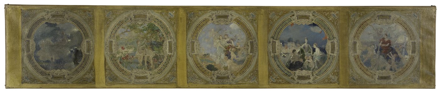 Dit) Georges-Picard (Georges Picard - Esquisse pour la galerie Lobau de l'Hôtel de Ville de Paris , L'Industrie. Le Réveil. La Paix. La Bi - PPP4212 - Musée des Beaux-Arts de la ville de Paris