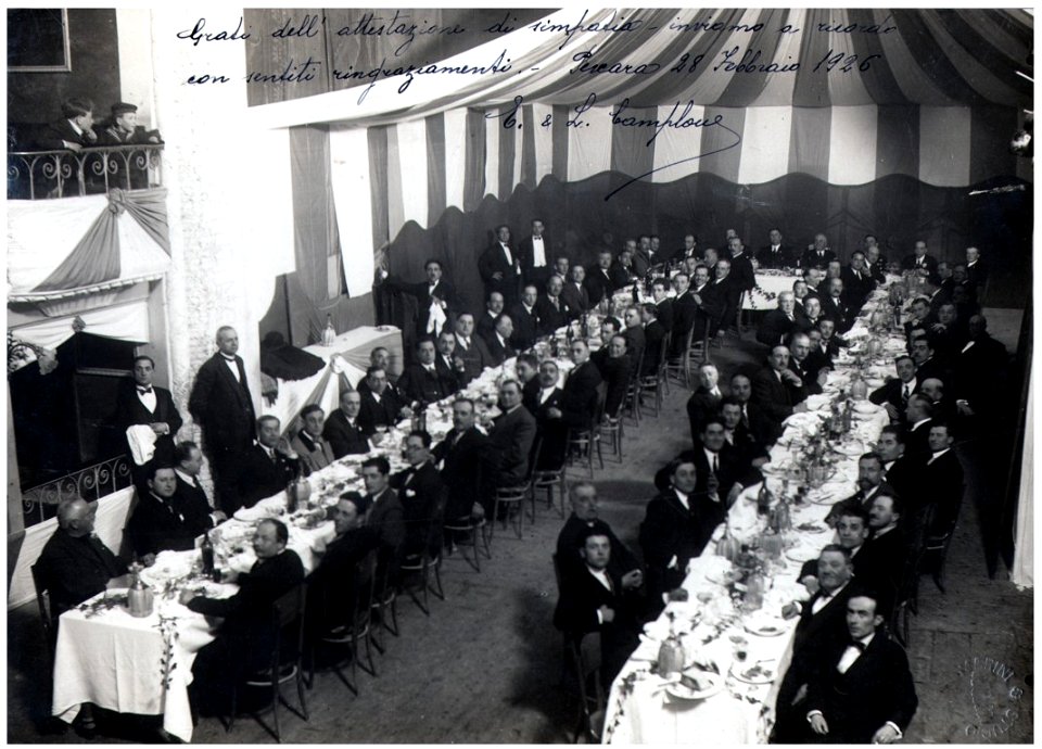 Ditta G. Camplone & Figli, cena presso le officine, Pescara 1926 - san dl SAN IMG-00003400
