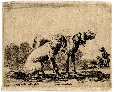 Divers animaux - Deux chiens de chasse tournés vers la droite FIE DEL 712