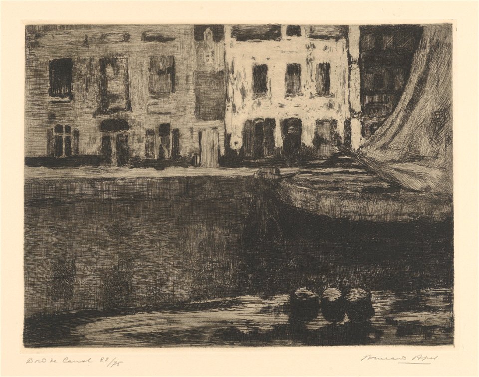Dix planches (01) - Bord de canal, print by Armand Apol (1879-1950), Belgium, 1925, Prints Department of the Royal Library of Belgium, III 72615 D - Pl. 01