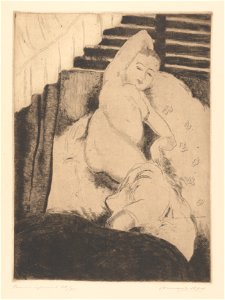 Dix planches (05) - Femme reposant, print by Armand Apol (1879-1950), Belgium, 1925, Prints Department of the Royal Library of Belgium, III 72615 D - Pl. 05