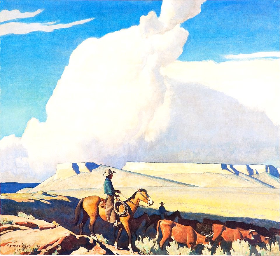 Open Range by Maynard Dixon, 1942