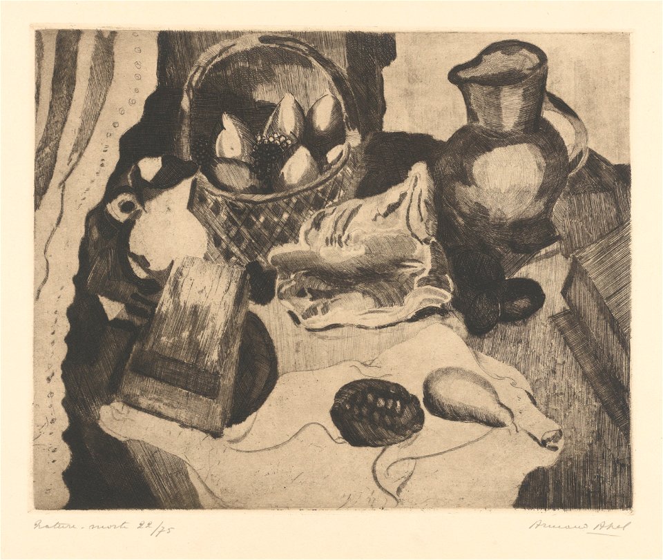 Dix planches (08) - Nature morte, print by Armand Apol (1879-1950), Belgium, 1925, Prints Department of the Royal Library of Belgium, III 72615 D - Pl. 08