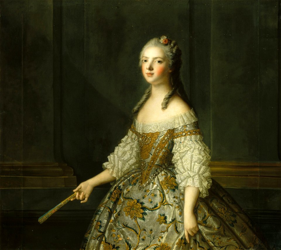 Madame Adélaïde de France tenant un éventail by the studio of J.-M. Nattier