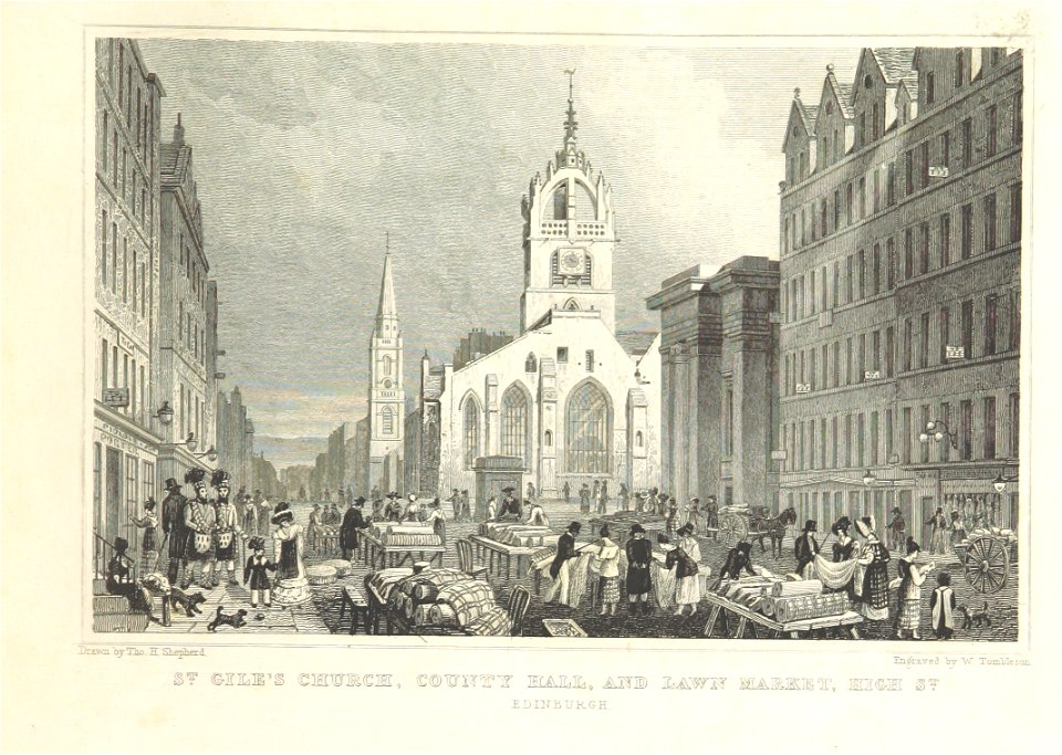 MA(1829) p.069 - St Giles' Church, County Hall, and Lawn Market, High St, Edinburgh - Thomas Hosmer Shepherd