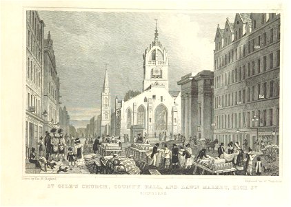 MA(1829) p.069 - St Giles' Church, County Hall, and Lawn Market, High St, Edinburgh - Thomas Hosmer Shepherd