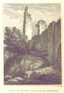 MA(1829) p.176 - Ruins of Roslyn Castle, near Edinburgh - Thomas Hosmer Shepherd. Free illustration for personal and commercial use.