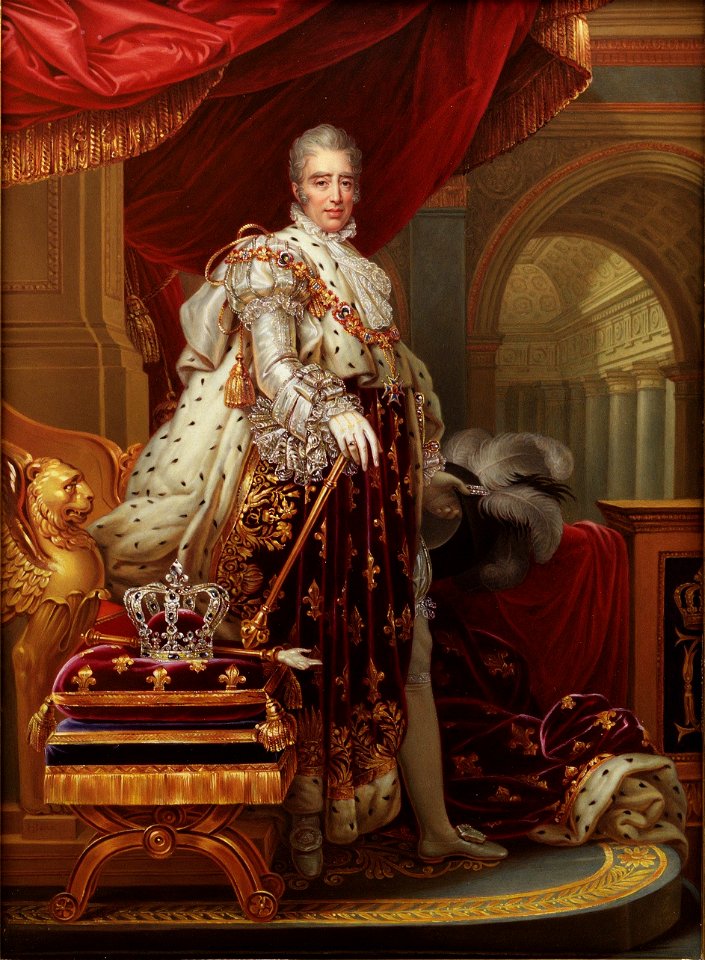 Charles X of France in coronation robes (by Henry Bone) - Metropolitan Museum of Art
