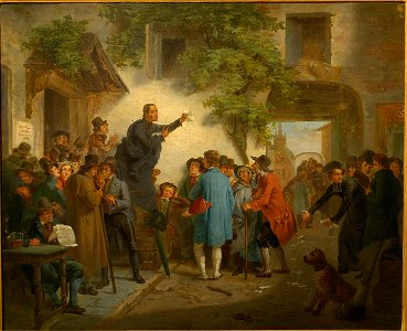Jozef Geirnaert - At an inn - Election in Ghent in 1830