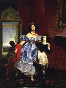 Countess Samoilova with Giovanina Pacini by K.Brullov (1832-4, Hillwood). Free illustration for personal and commercial use.