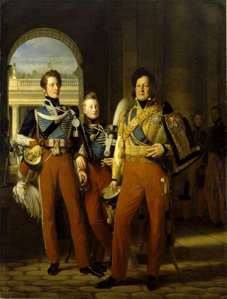 Hersent - Le duc d'Orléans, les ducs de Chartres et de Nemours (1830)