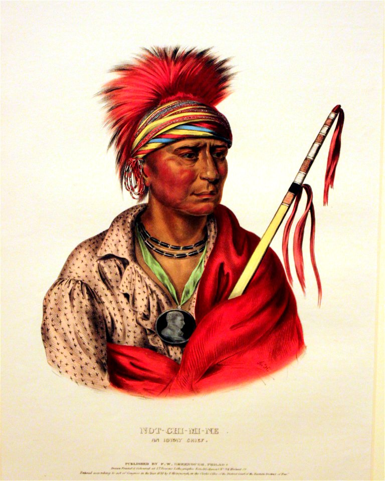 1833 Catlin Not-Chi-Mi-Ne, Ioway Chief anagoria