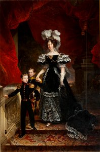 Ferdinando Cavalleri - Ritratto di Maria Teresa d’Asburgo-Lorena Toscana con i figli Vittorio Emanuele e Ferdinando