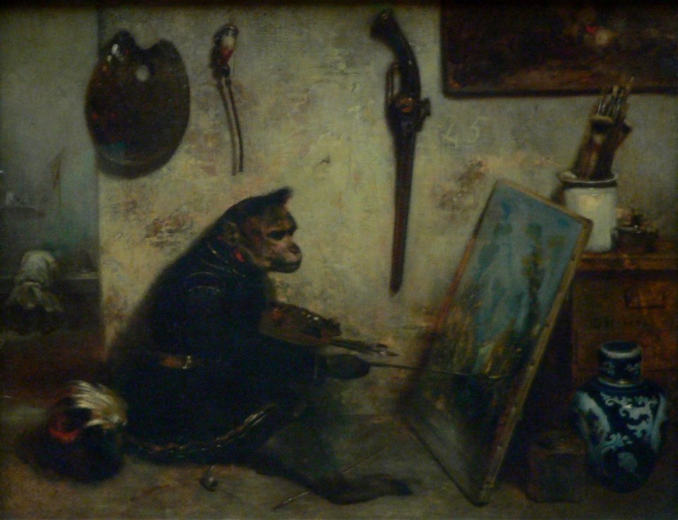 Louvre-peinture-francaise-singe-peintre-p1020296