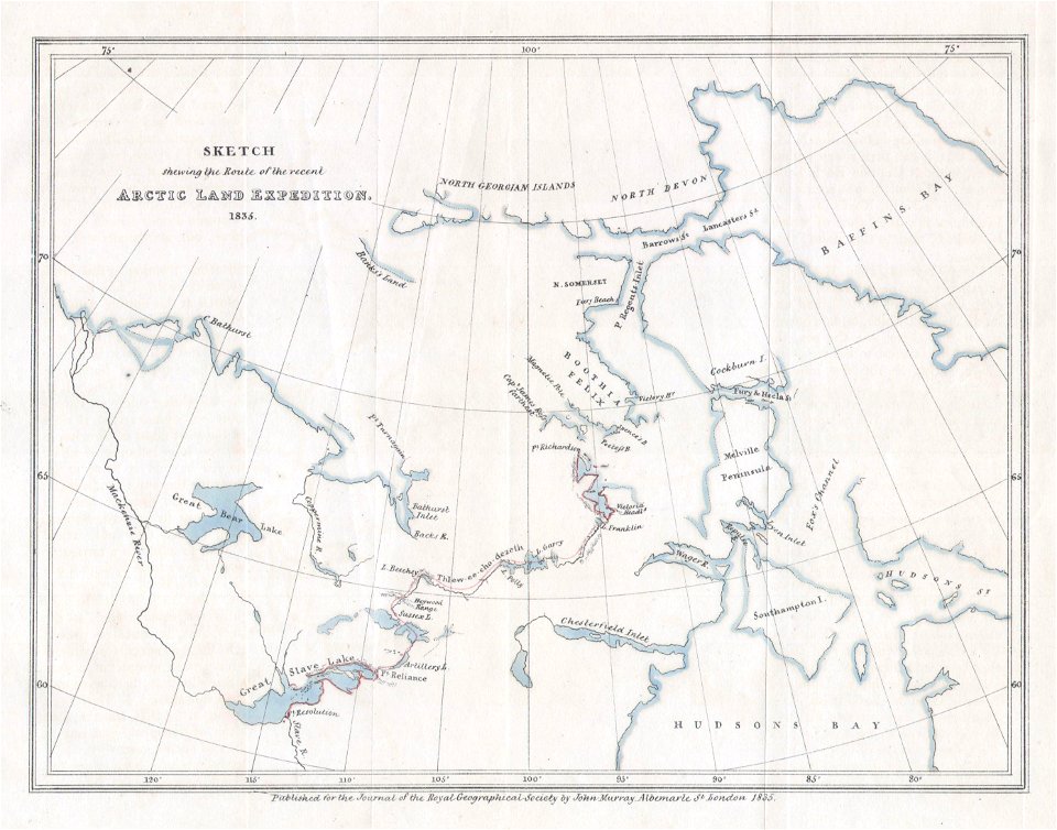 1835 Murray Map of the Arctic Land Expedition (Hudson Bay, Canada) - Geographicus - ArcticExp-murray-1835