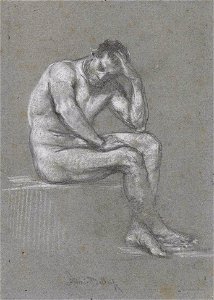 Carrier-Belleuse Sitting male nude